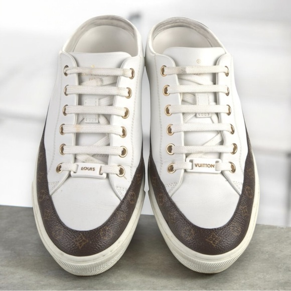 AUTHENTIC Louis Vuitton MONOGRAM Stellar Open Back Slide-On Sneaker w/Box SZ 37! - Picture 5 of 16